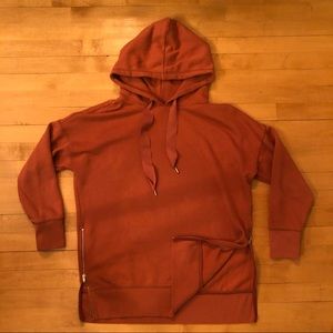 Aerie Rust Side Zip Hooded Sweatshirt - Medium